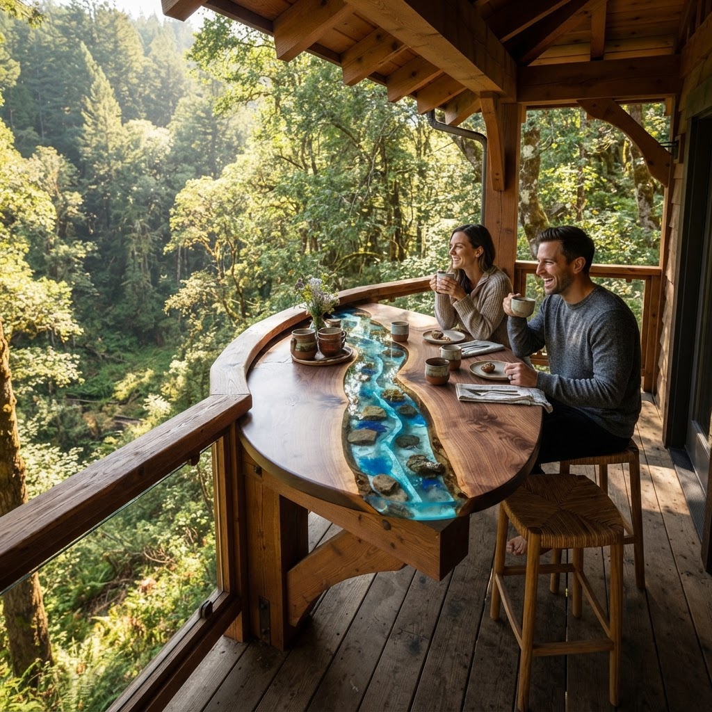 Crystalline Resin-River Treetop Breakfast Nook