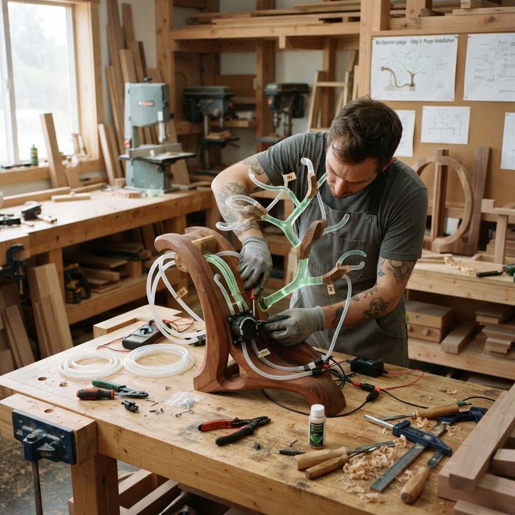 Bespoke Treetop Dendritic Bioluminescent Algae Bio-Reactor Lounge — step 3