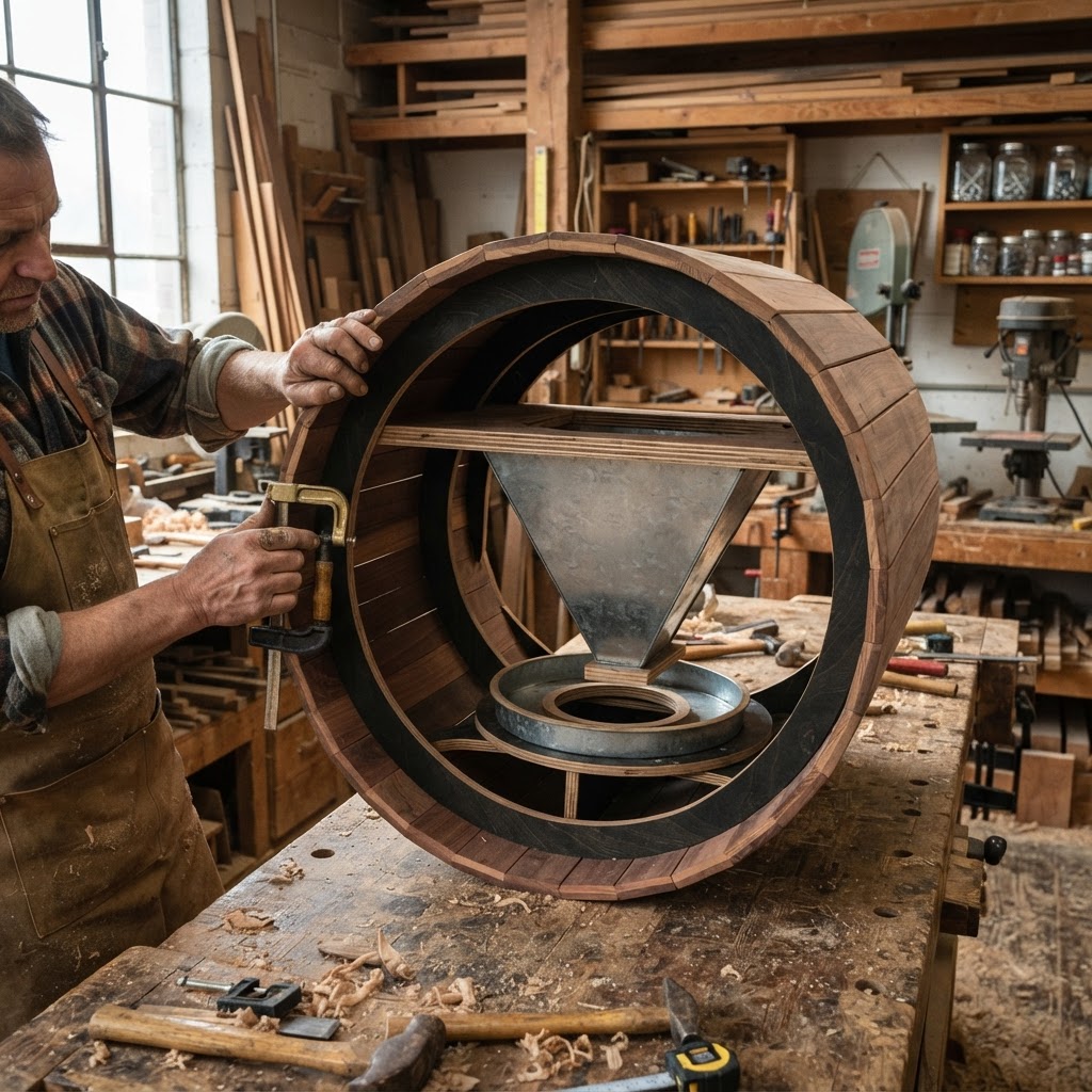 Vintage Patinated Copper Diving Bell Seed Chamber — step 1