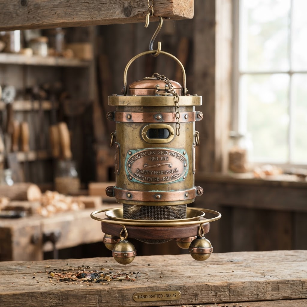 Vintage Patinated Copper Diving Suit Weighted Brass Ballast Seed Chamber