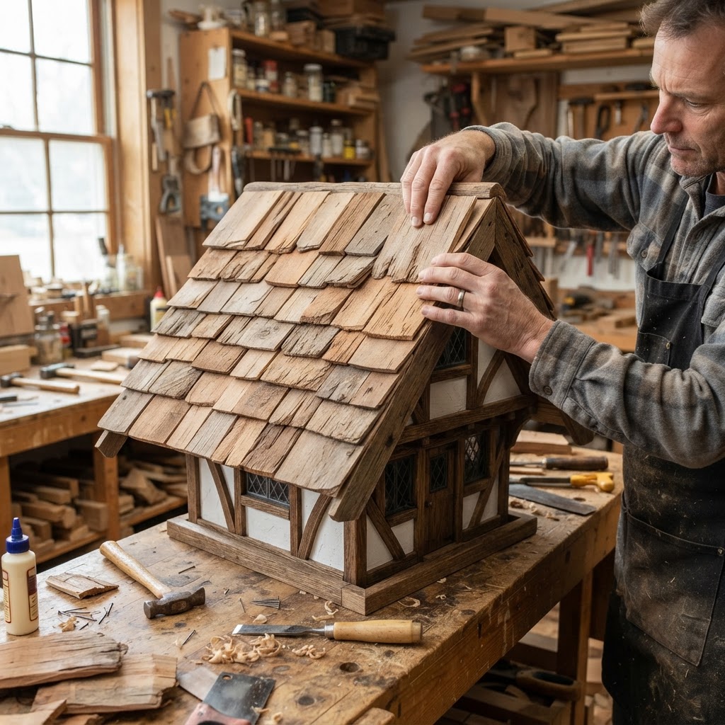 Tudor Revival Half-Timbered Cottage Feeder — step 2