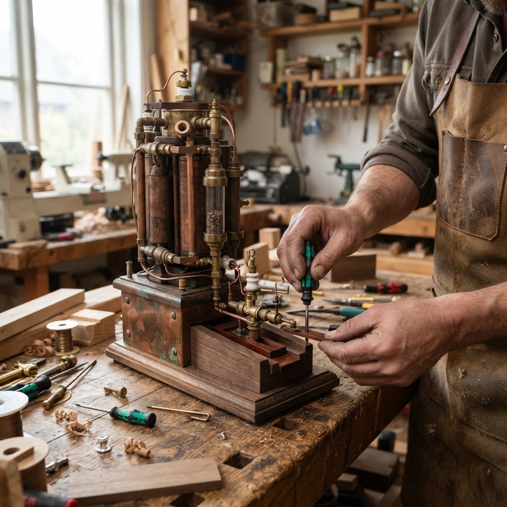 Vintage Patinated Copper Victorian Telegraphic Induction Coil Seed Transformer — step 4