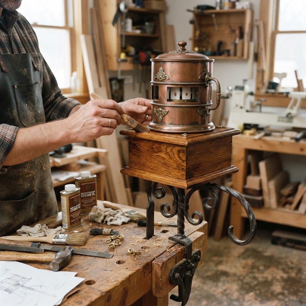 Vintage Patinated Copper Victorian Zoetrope Seed Animator — step 4