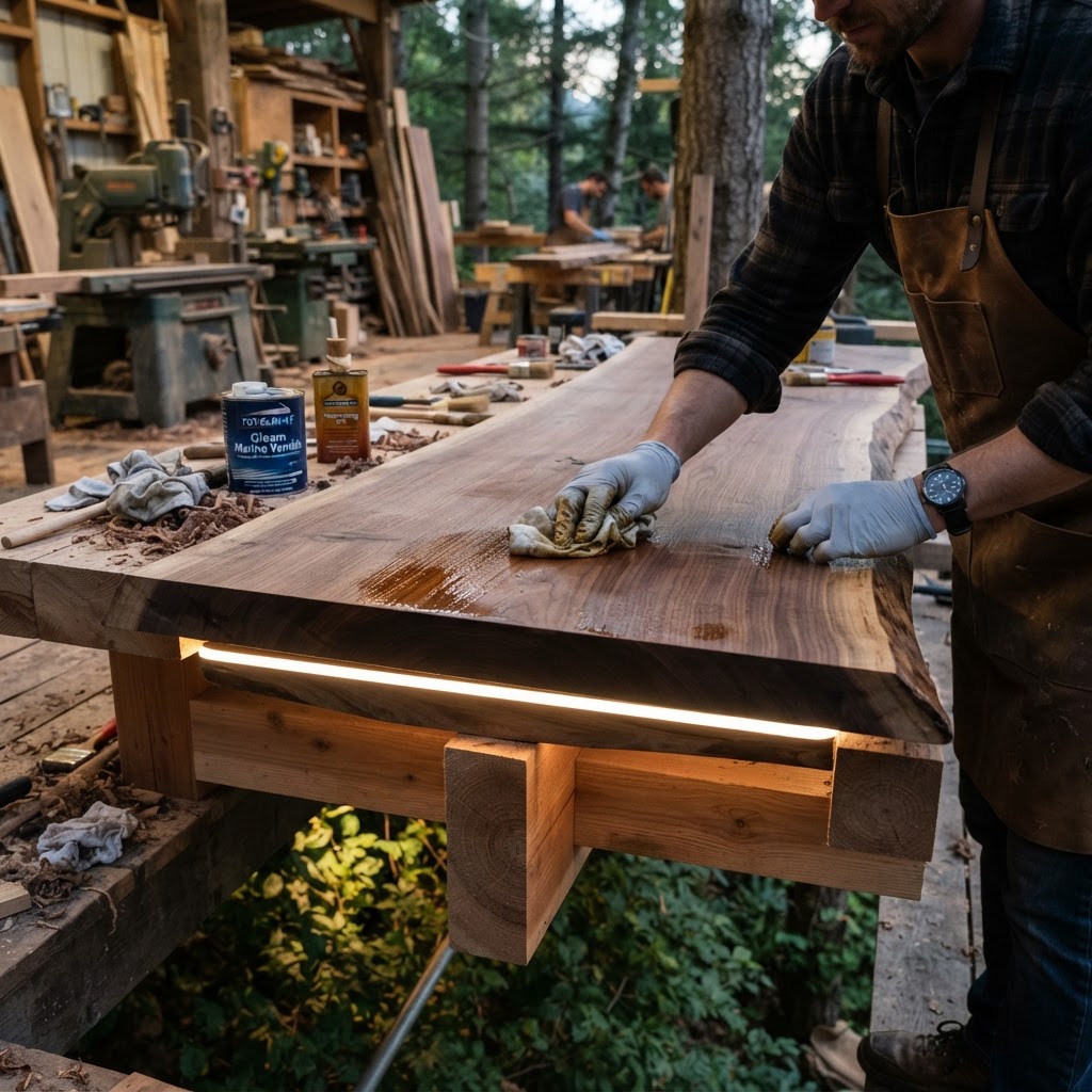 Floating Live-Edge Harvest Dining Platform — step 4
