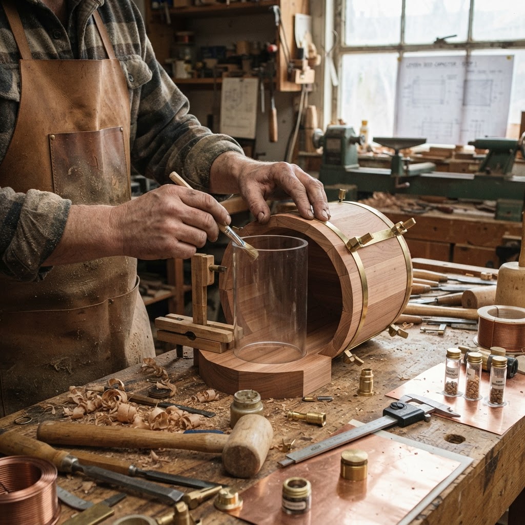 Vintage Patinated Copper Victorian Telegraphic Induction Leyden-Jar Seed Capacitor — step 1