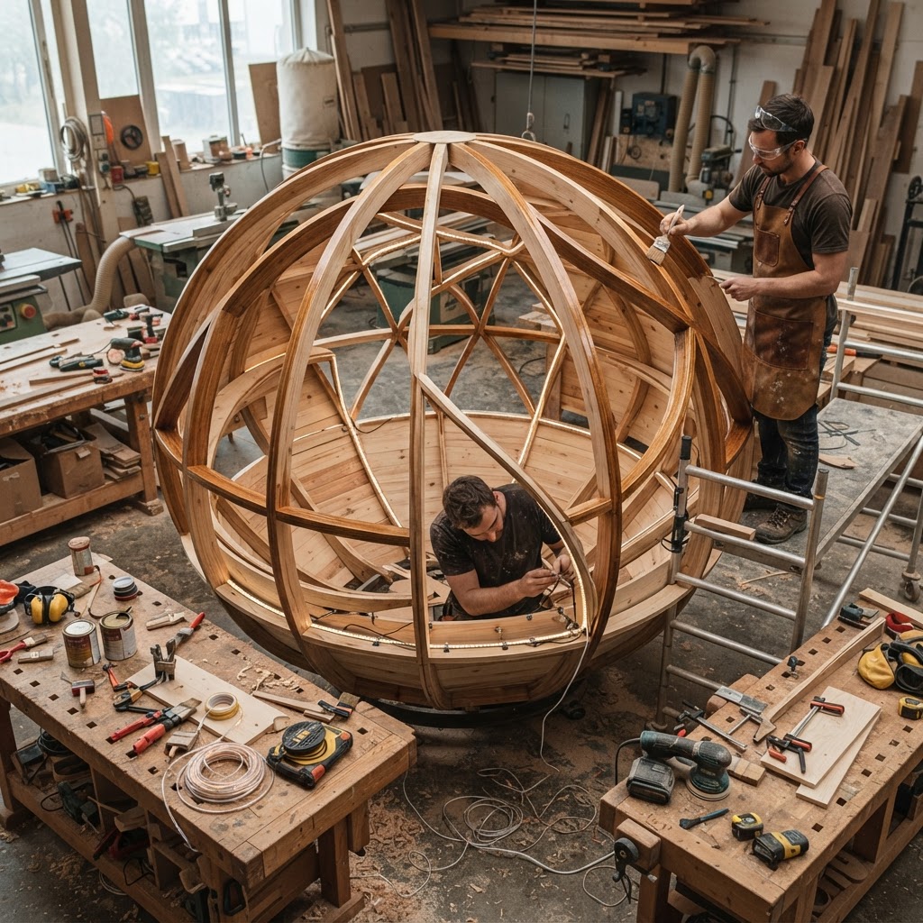 Orbital Steam-Bent Spruce Observation Sphere — step 4