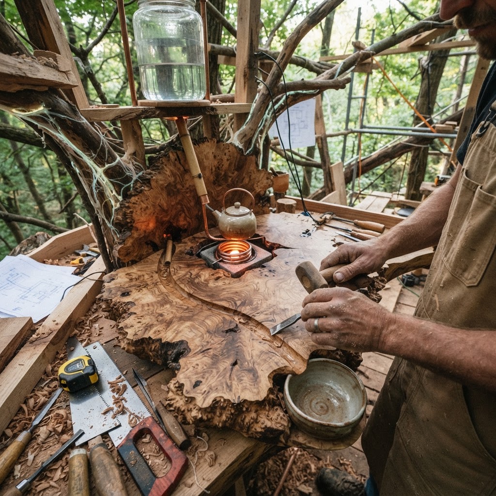 Bespoke Treetop Dendritic Mycelium-Infused Phyto-Luminescent Canopy Tea-Steeping Nook — step 3