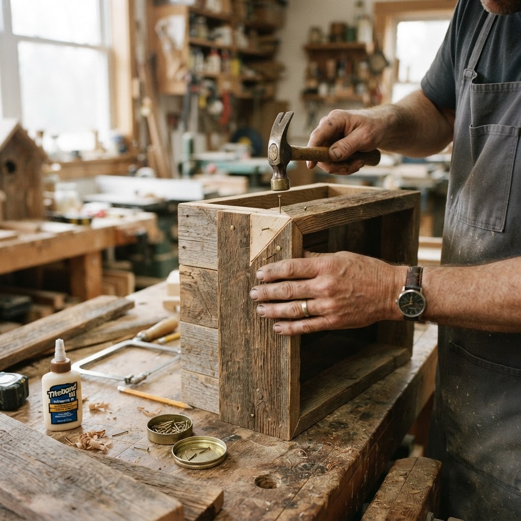 Vintage Patinated Copper Cuckoo Clock Seed Chalet — step 1