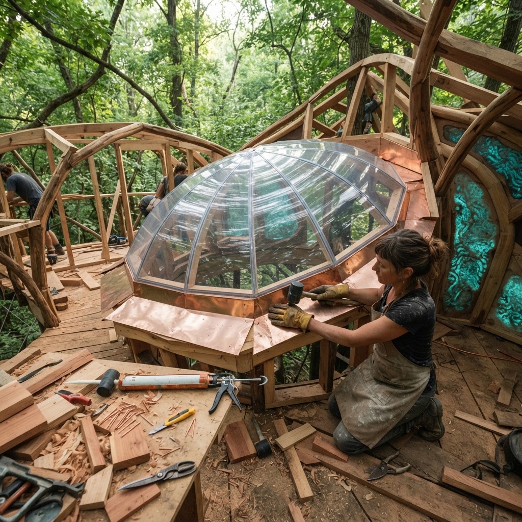 Bio-Luminescent Mycelium-Inlaid Treetop Tea-Alcove — step 3