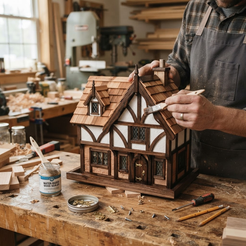 Tudor Revival Half-Timbered Cottage Feeder — step 4