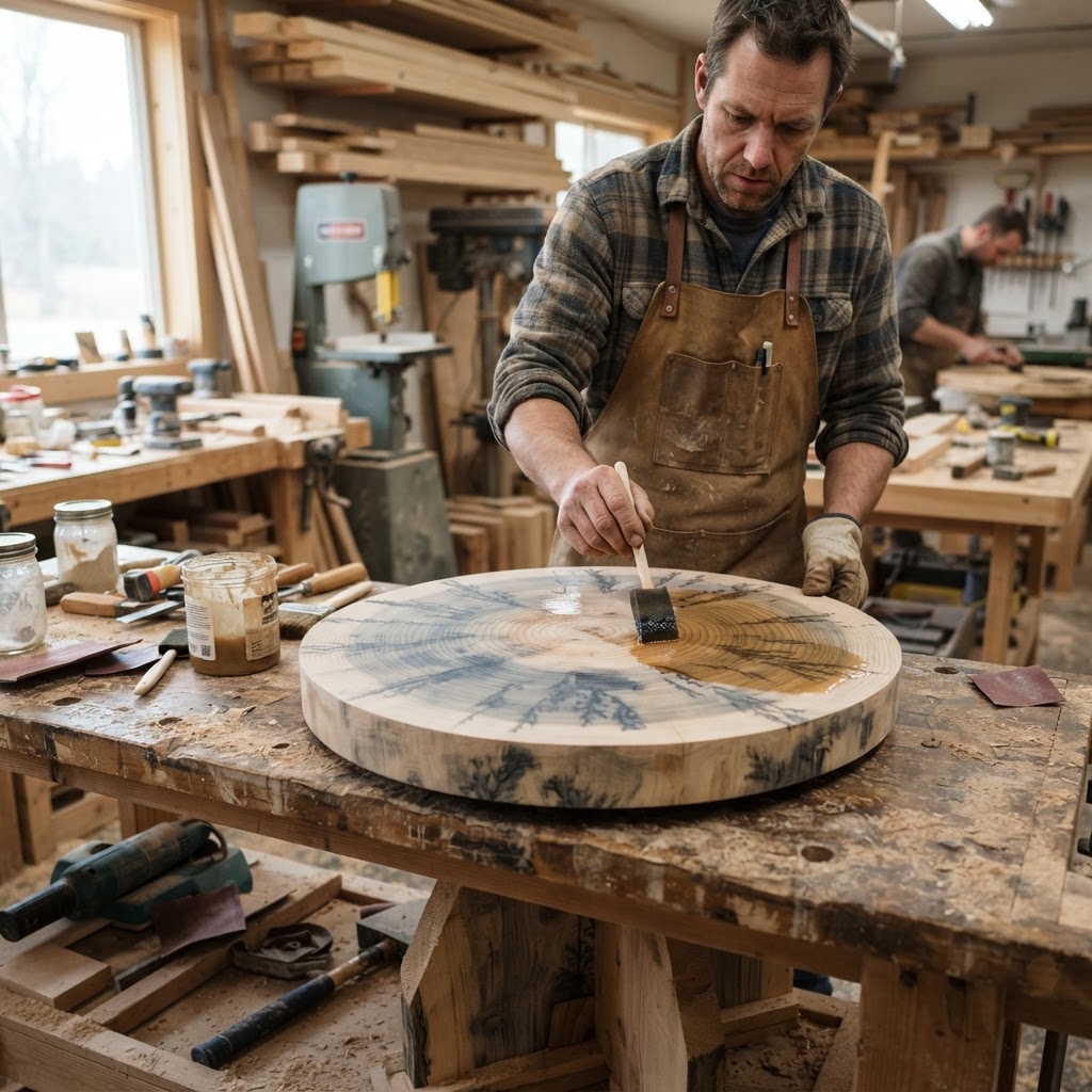 Bespoke Treetop Dendritic Solar-Pyrography Sundial Platform — step 2