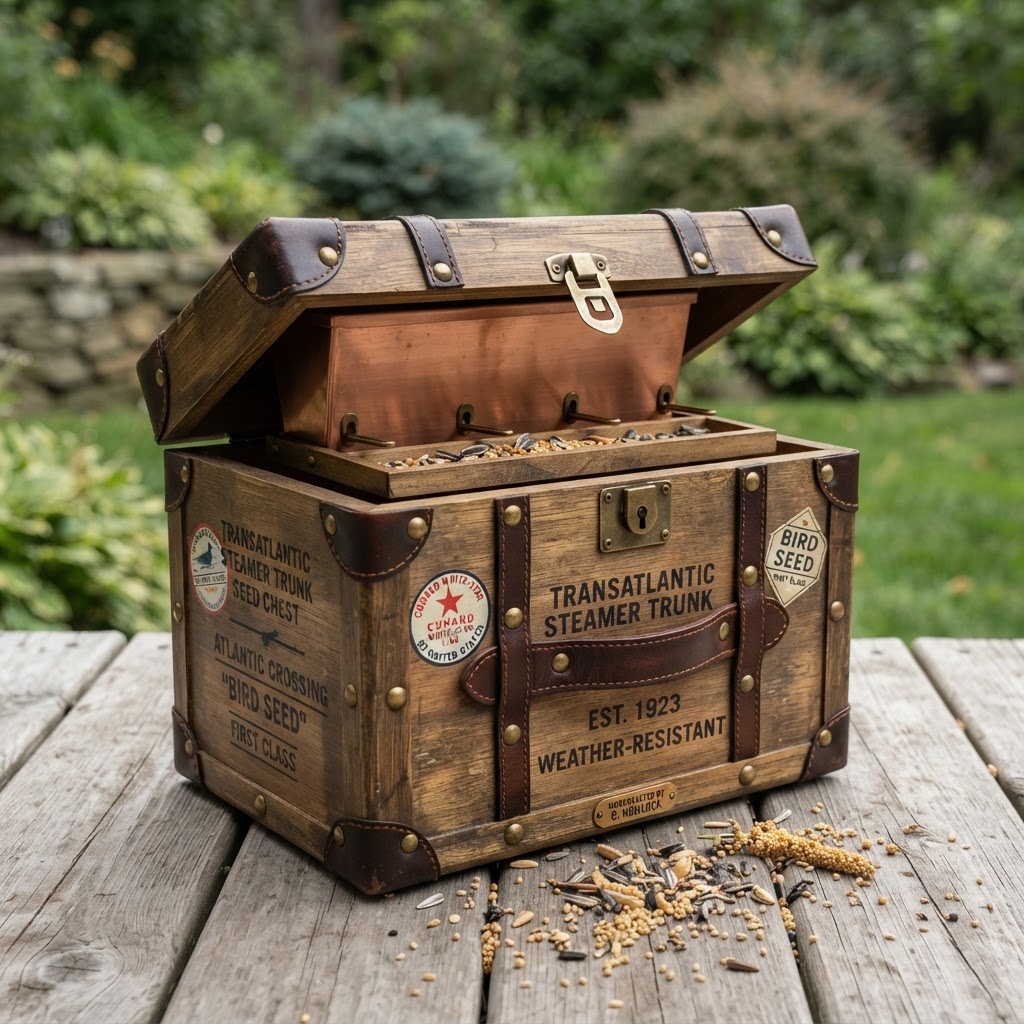 Vintage Transatlantic Steamer Trunk Seed Chest