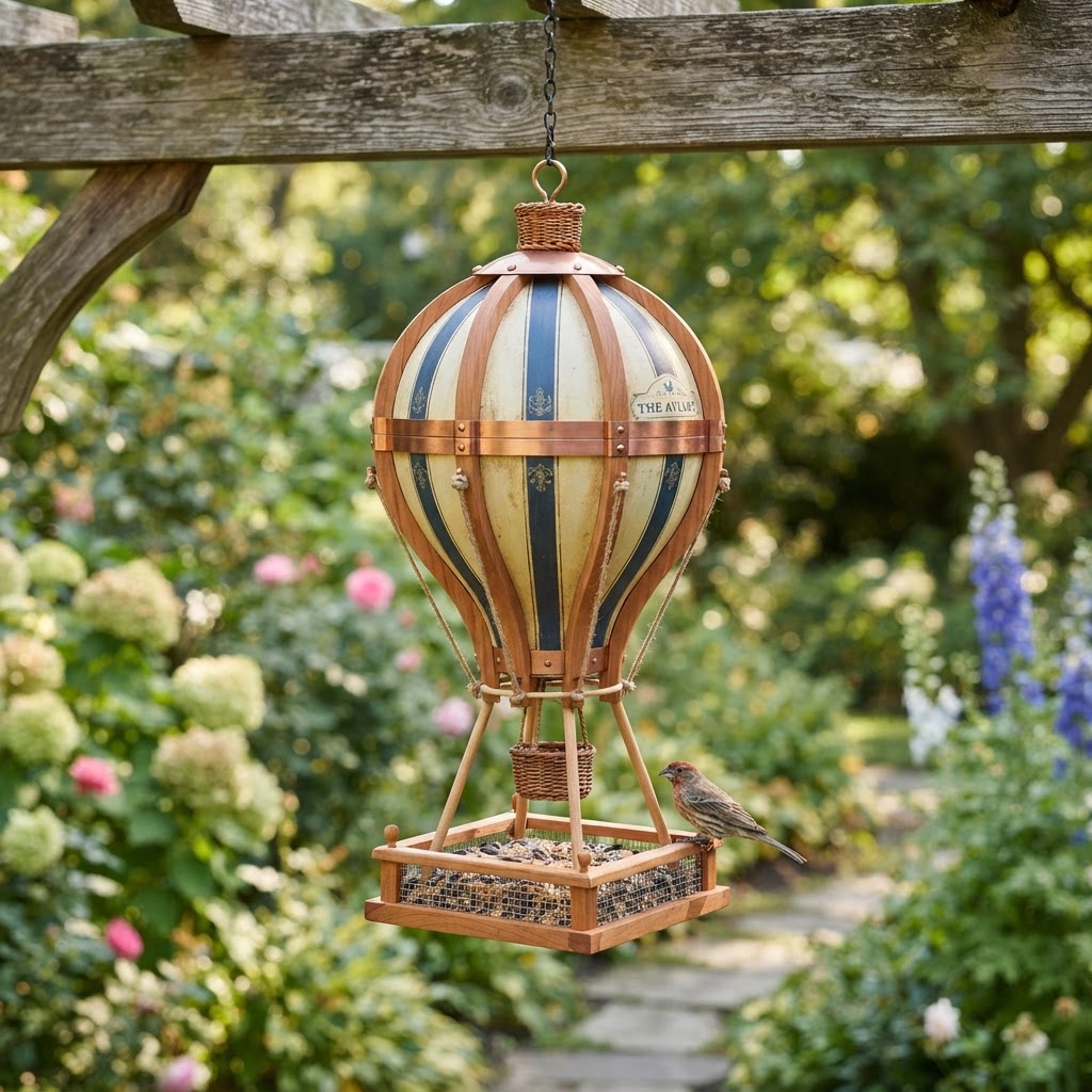 Vintage Hot Air Balloon Seed Basket