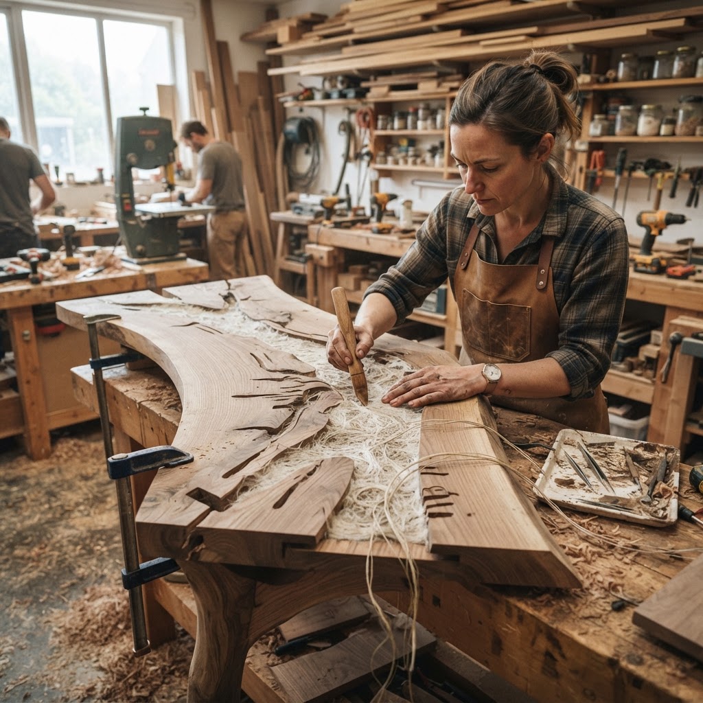 Bespoke Treetop Dendritic Mycelium-Infused Phyto-Kinetic Sap-Flow Canopy Storm-Tracking Writing Desk — step 2