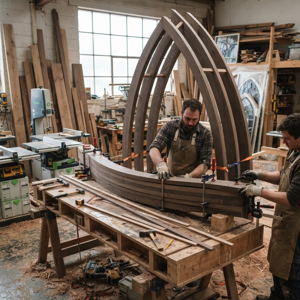 Catenary Arch Stained Glass Seed Cathedral — step 1