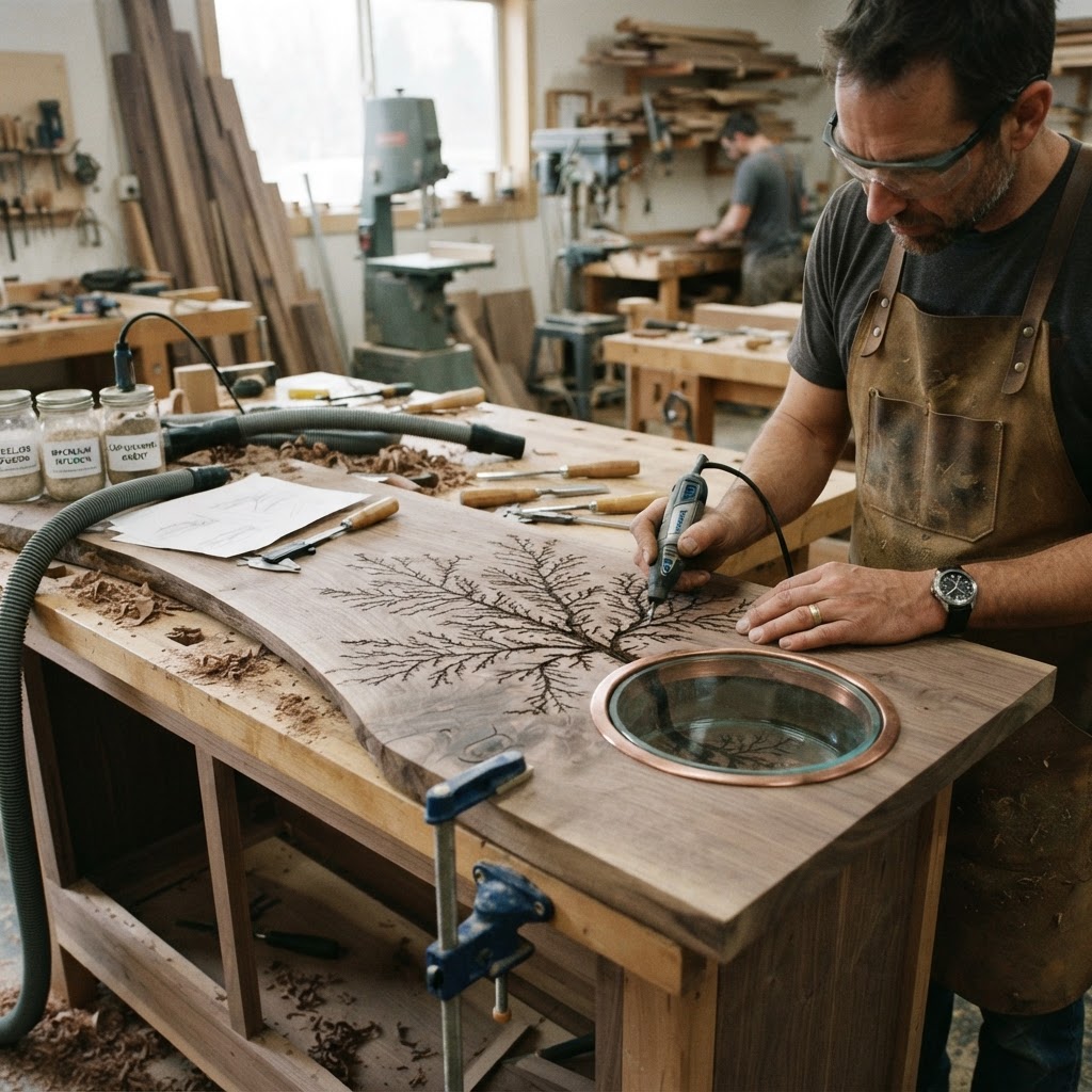 Bespoke Treetop Dendritic Mycelium-Infused Phyto-Atmospheric Sap-Cycle Canopy Dew-Harvester Sideboard — step 2
