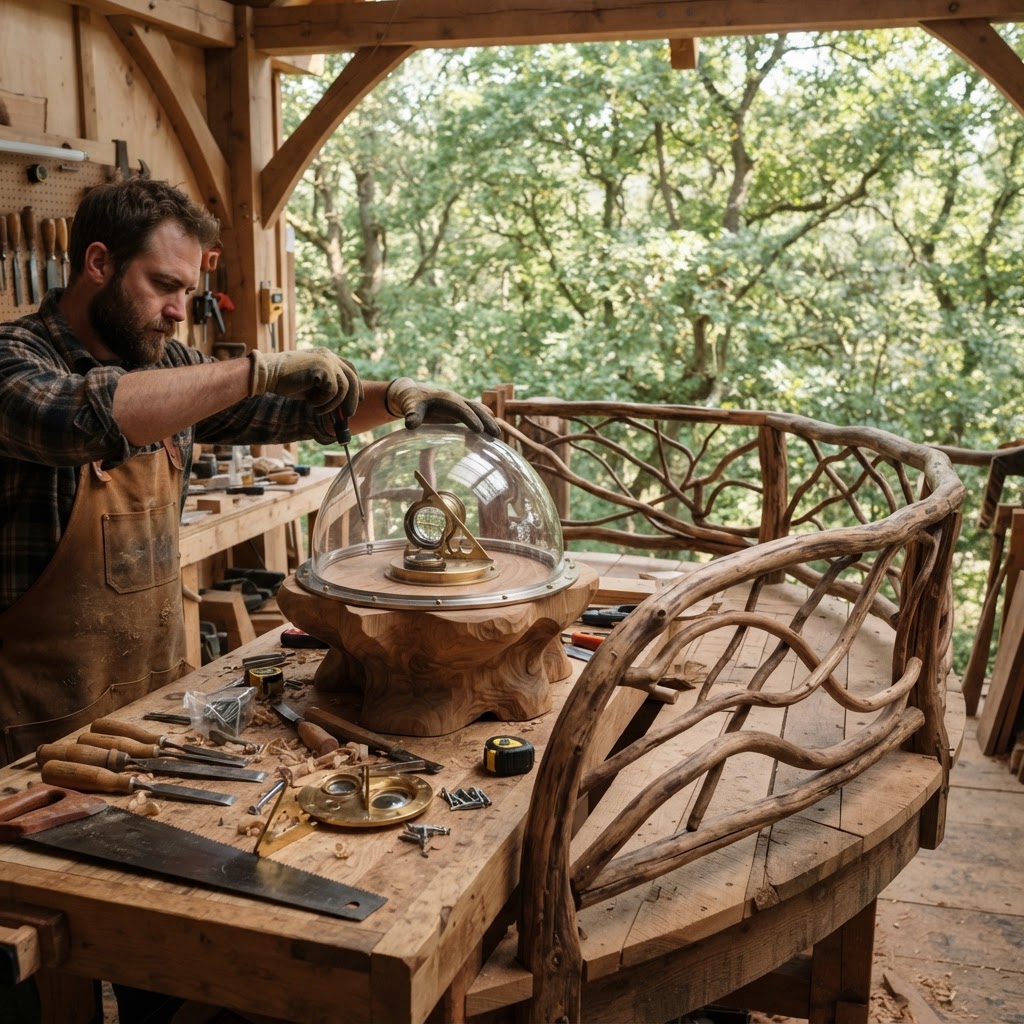 Bespoke Treetop Dendritic Solar-Pyrography Sundial Platform — step 4
