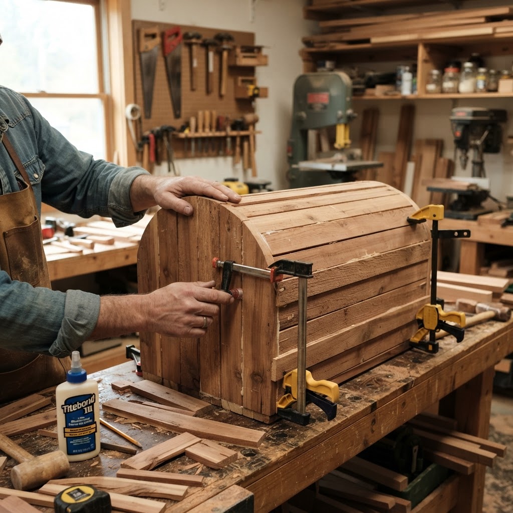 Vintage Transatlantic Steamer Trunk Seed Chest — step 1