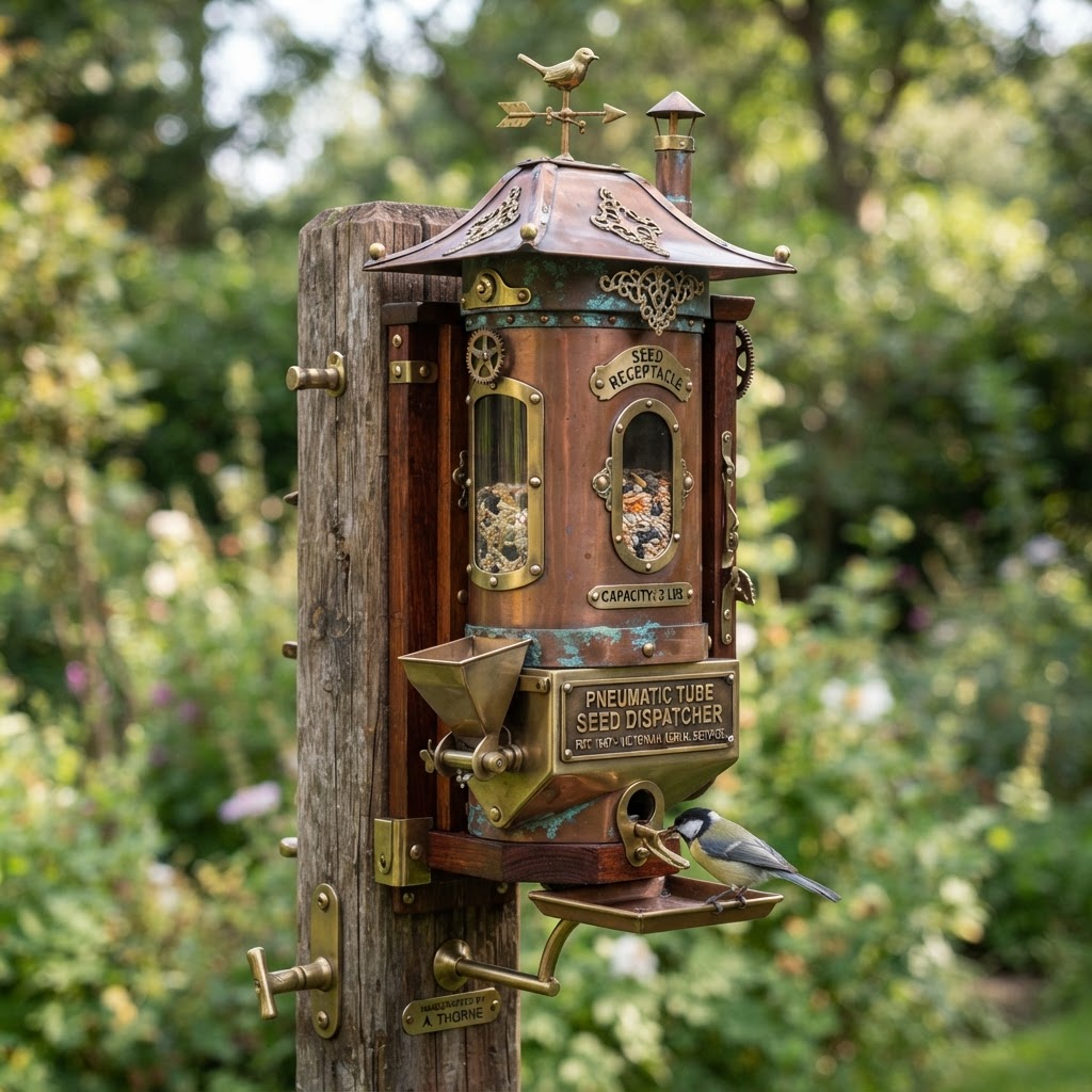 Vintage Patinated Copper Victorian Pneumatic Tube Seed Dispatcher