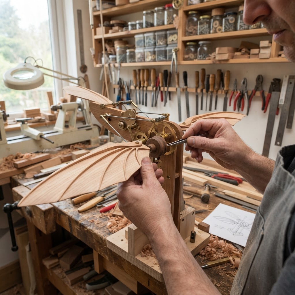 Clockwork Orinthopter Wing-Flapping Seed Dispenser — step 2