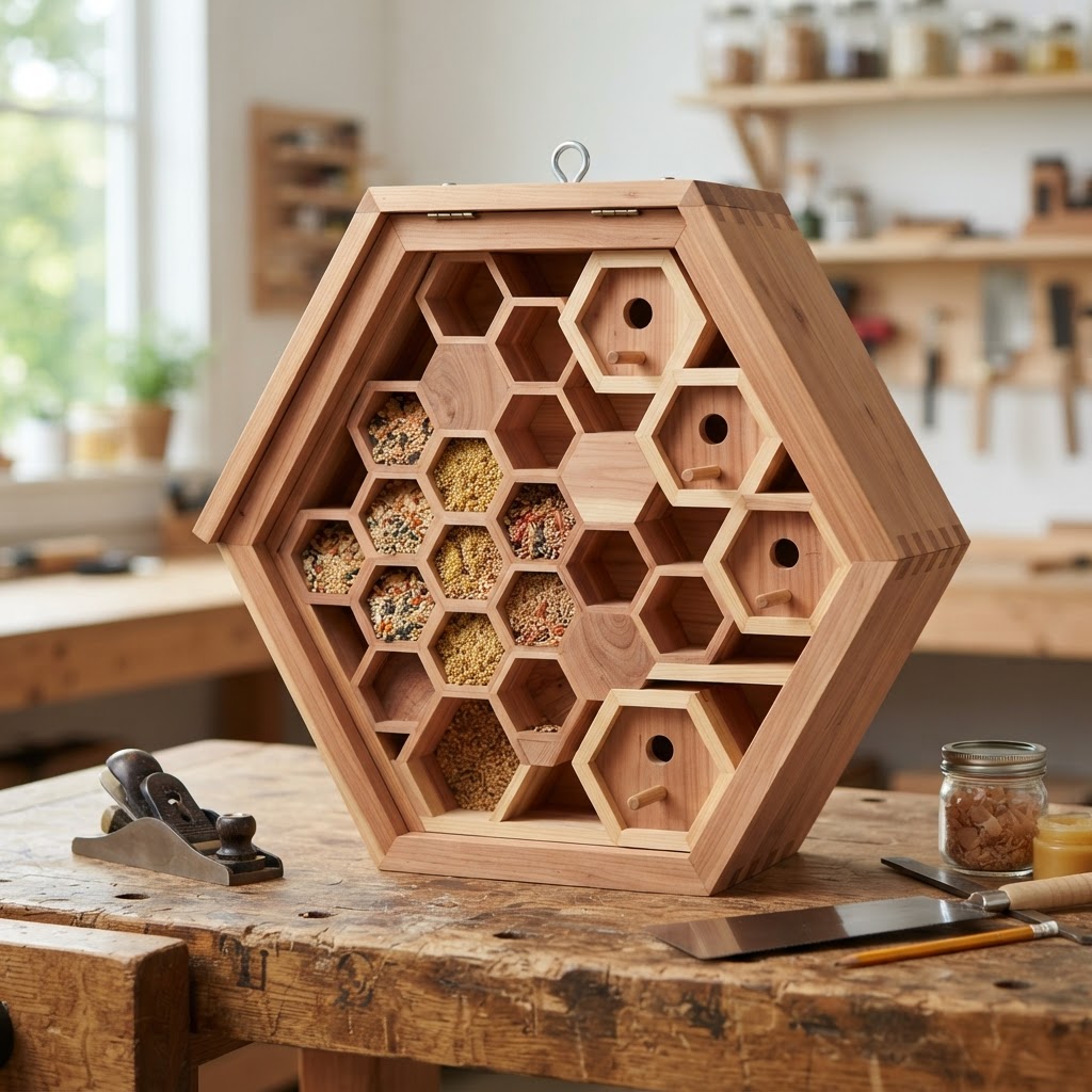 Hexagonal Apiary-Style Honeycomb Seed Hive