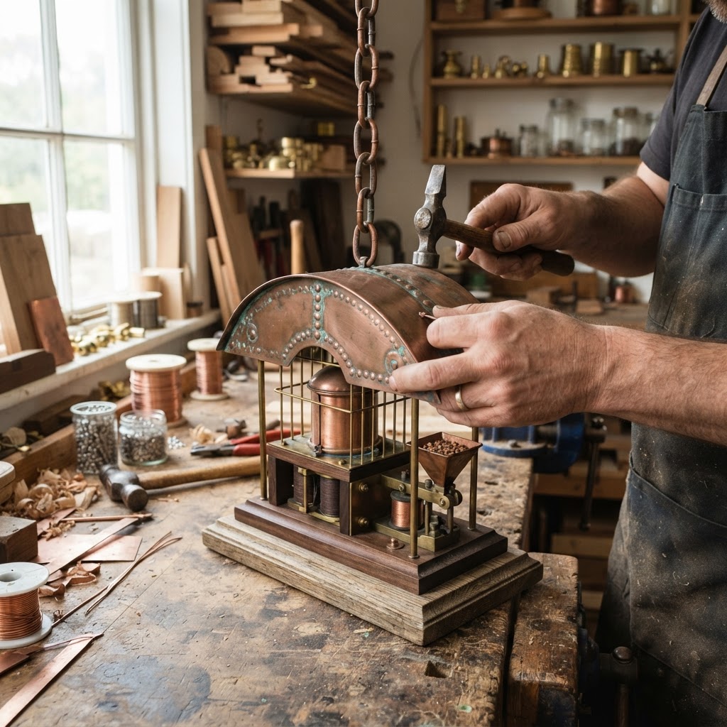 Vintage Patinated Copper Victorian Telegraphic Sounder Seed Relay — step 4
