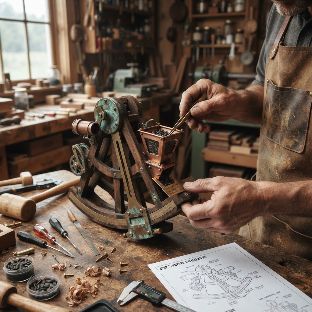 Vintage Patinated Copper Maritime Sextant Seed Navigator — step 3
