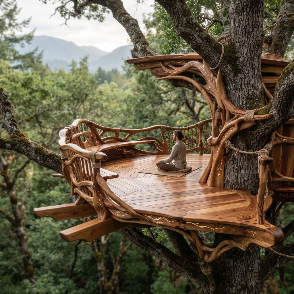 Bespoke Treetop Dendritic Mycelium-Infused Phyto-Dynamic Sap-Flow Canopy Resonance-Mapping Meditation Plinth