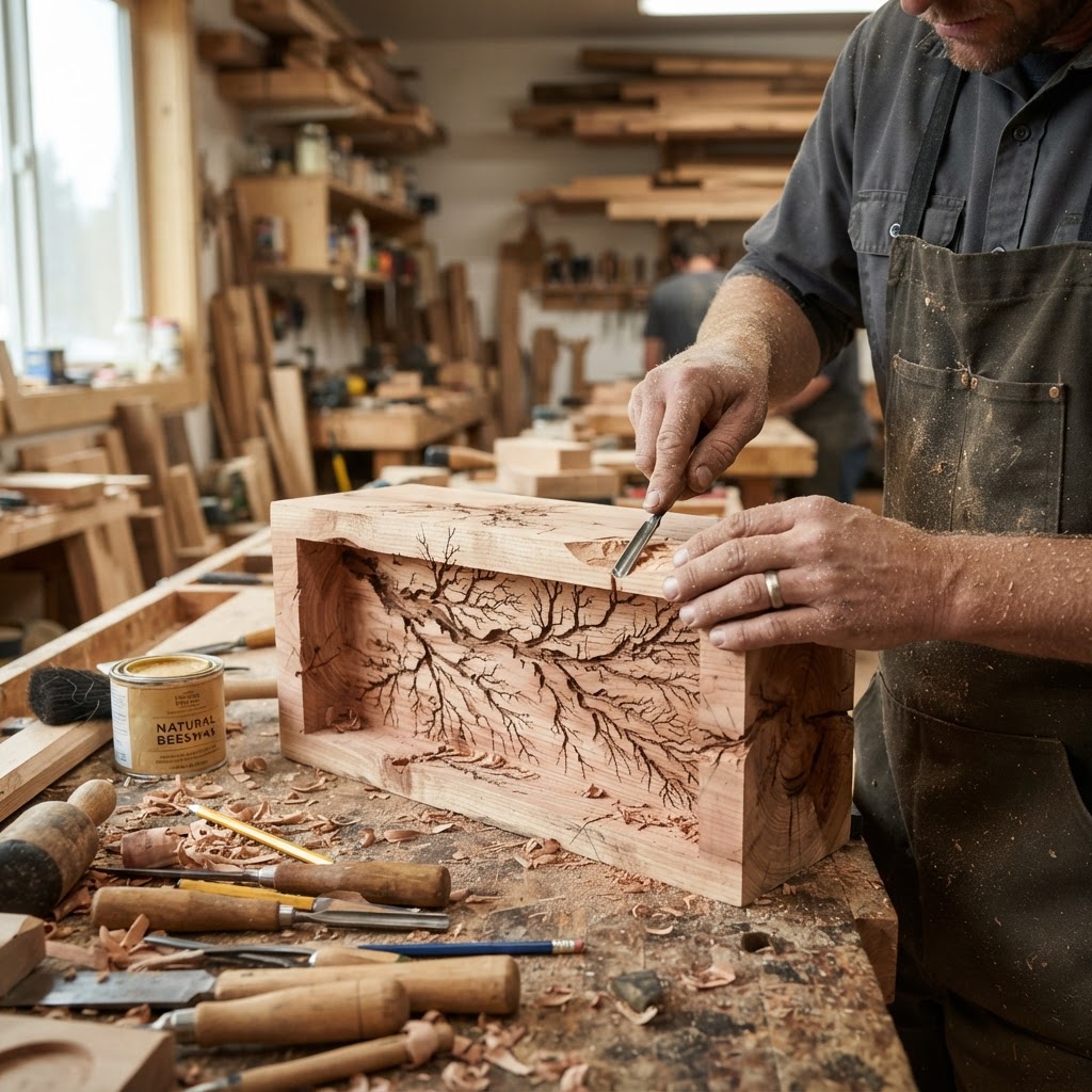 Bespoke Treetop Dendritic Mycelium-Infused Phyto-Gaseous Sap-Exchange Canopy Humidifier — step 1