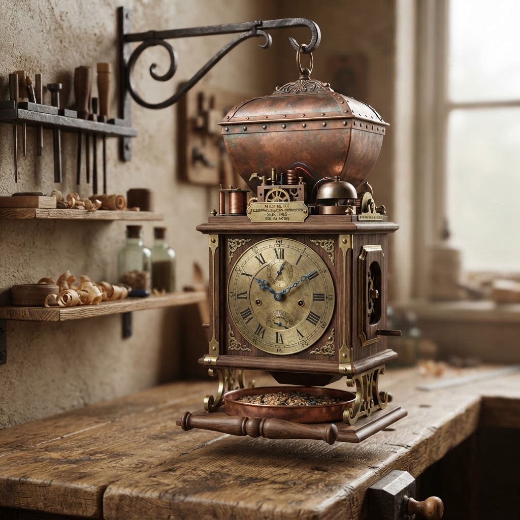 Vintage Patinated Copper Victorian Telegraphic Induction Chronoscope Seed Timer