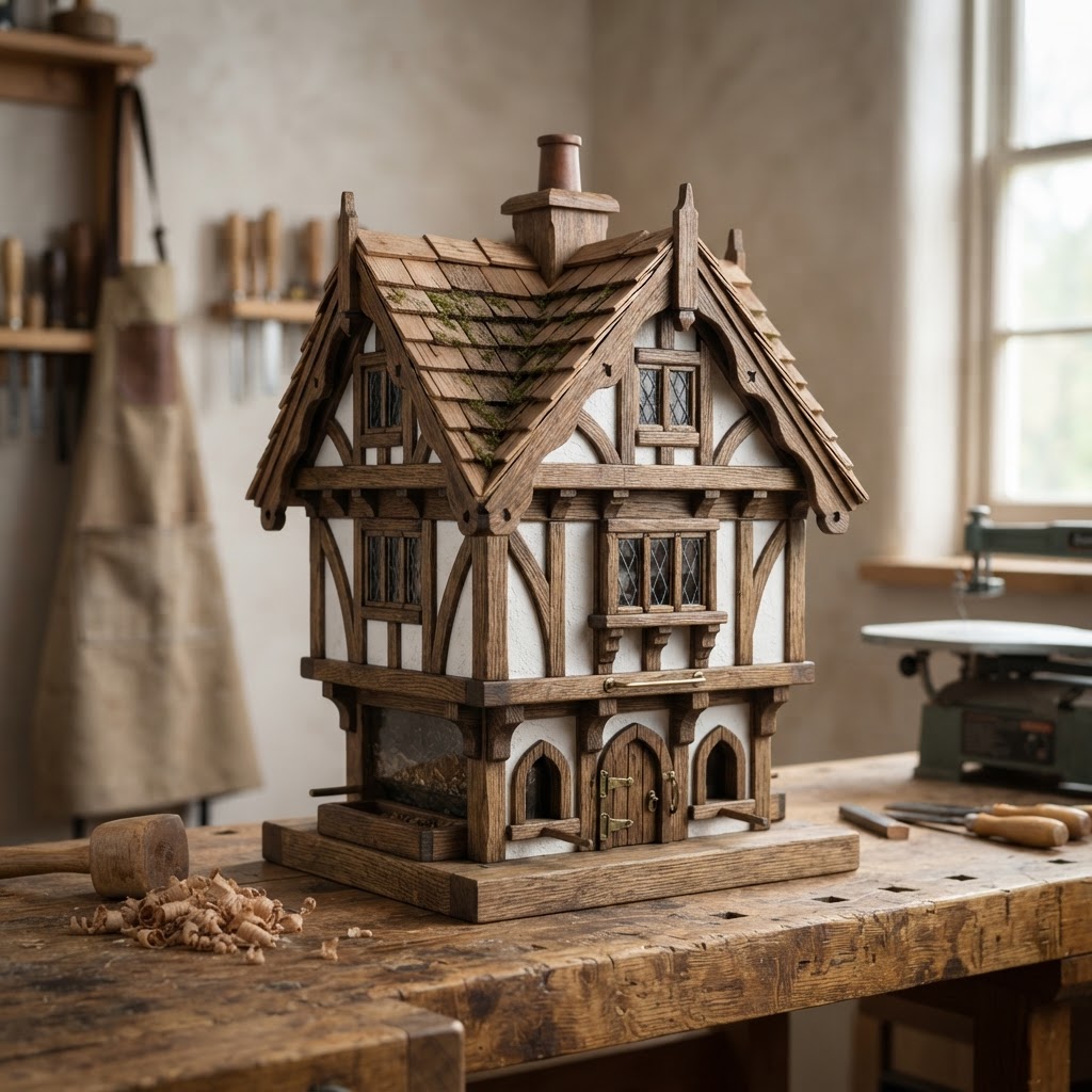 Tudor Revival Half-Timbered Bird Manor