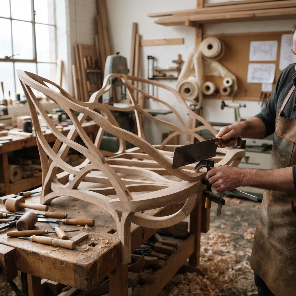 Bespoke Treetop Dendritic Mycelium-Infused Sculptural Stargazing Daybed — step 1