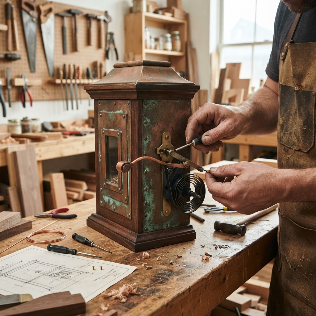 Vintage Patinated Copper Victorian Telegraphic Call-Bell Seed Annunciator — step 3