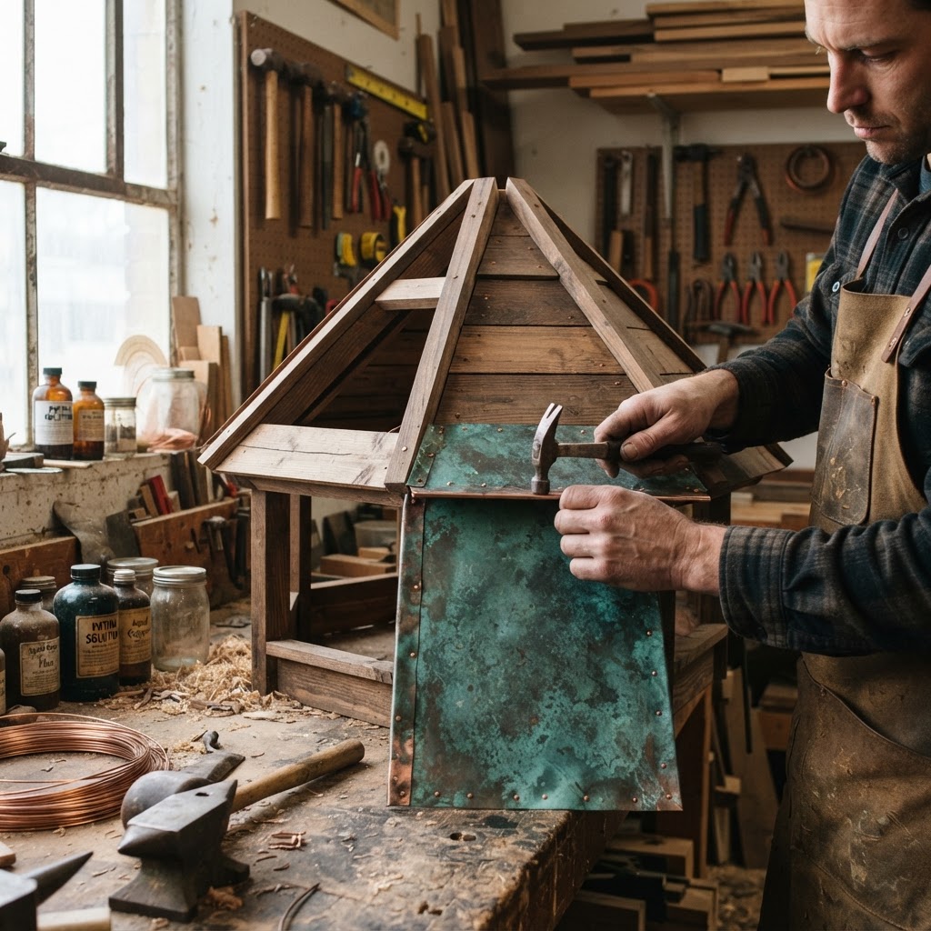 Vintage Patinated Copper Victorian Telegraphic Morse Code Seed Station — step 2