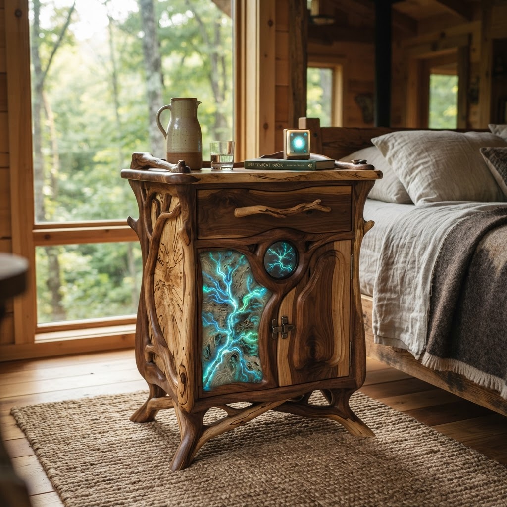 Bespoke Treetop Dendritic Mycelium-Infused Phyto-Cyclic Sap-Flow Canopy Aurora-Vane Bedside Commode
