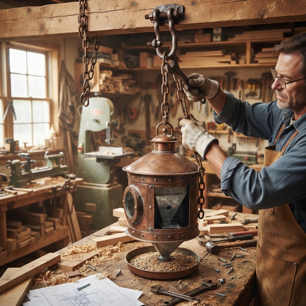Vintage Patinated Copper Diving Bell Seed Chamber — step 4