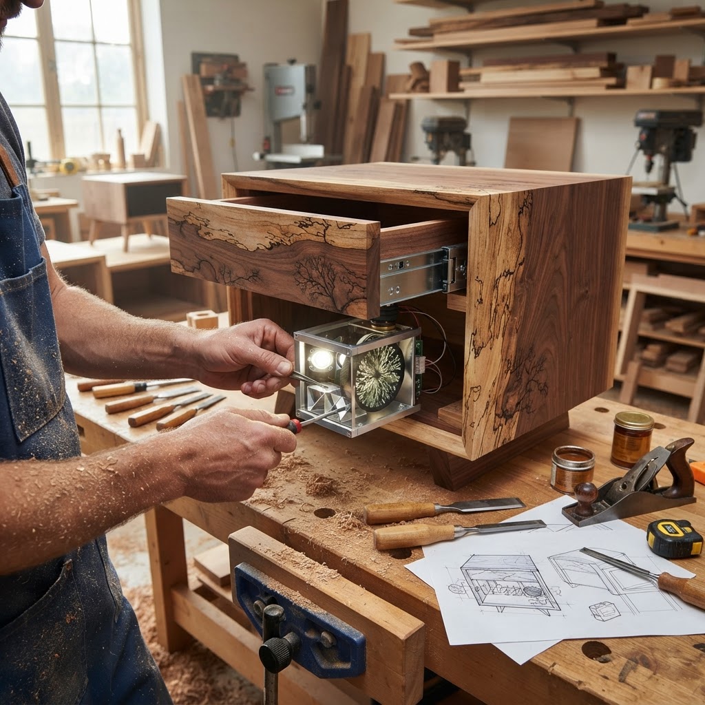 Bespoke Treetop Dendritic Mycelium-Infused Phyto-Cyclic Sap-Flow Canopy Aurora-Projector Bedside Credenza — step 3