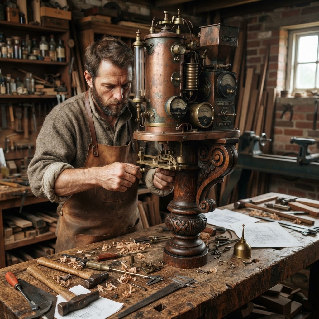 Vintage Patinated Copper Victorian Telegraphic Harmonic Telegraph Seed Resonator — step 4