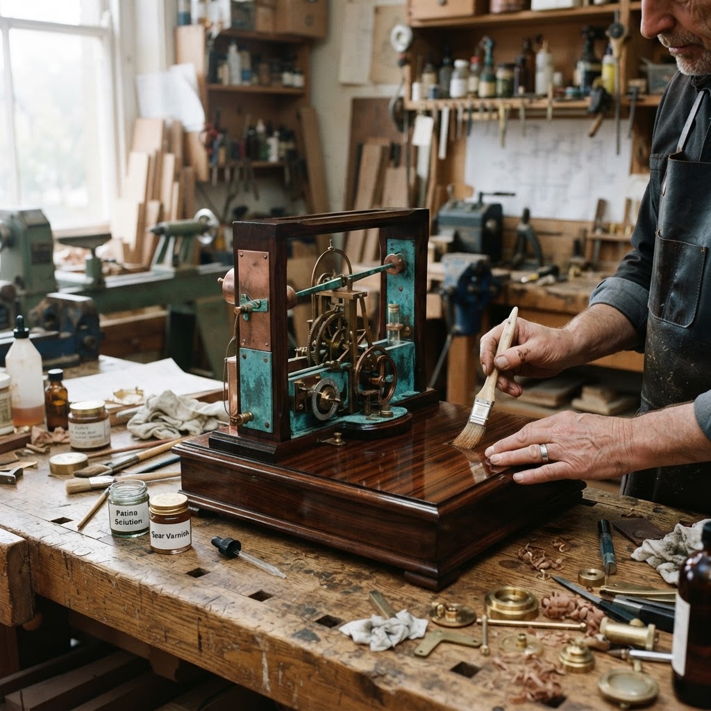 Vintage Patinated Copper Victorian Telegraphic Torsion Balance Seed Gravimeter — step 4