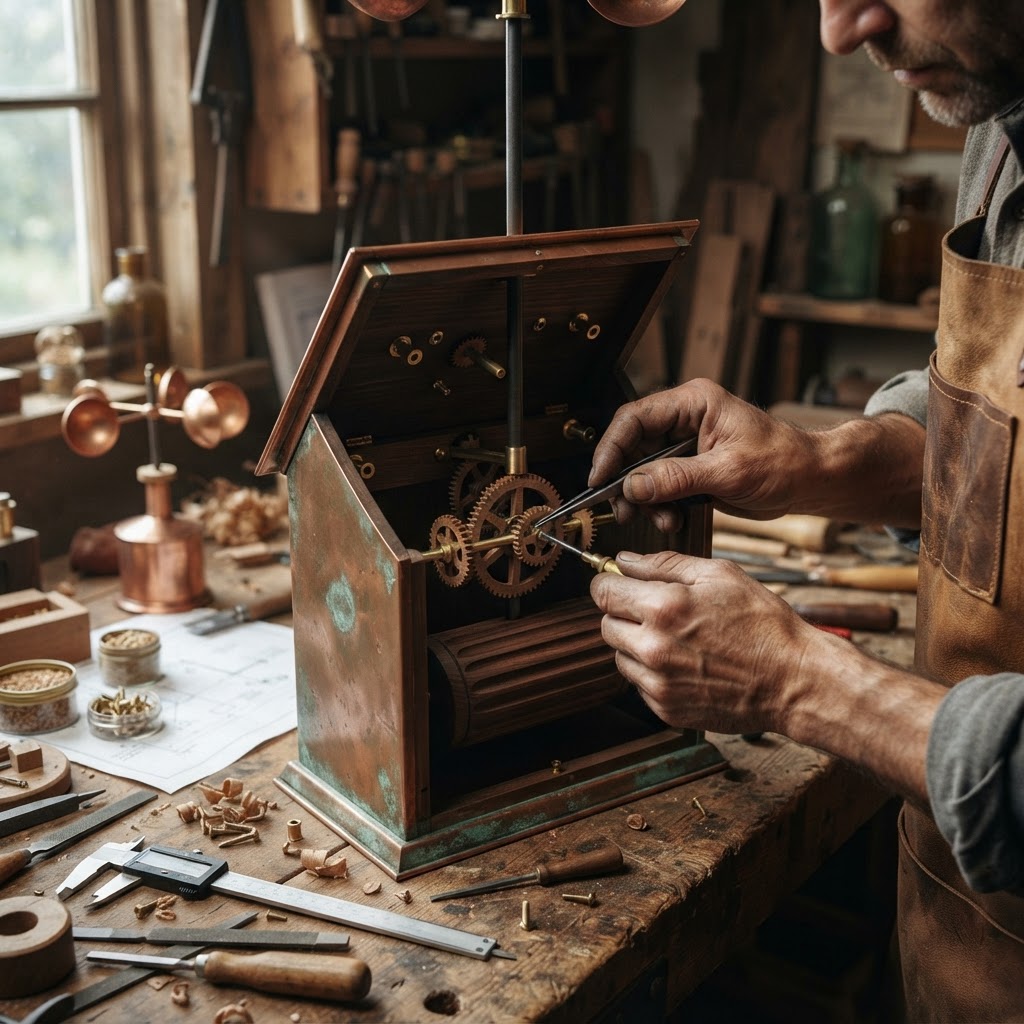Vintage Patinated Copper Victorian Telegraphic Induction Anemometer Seed Vane — step 3