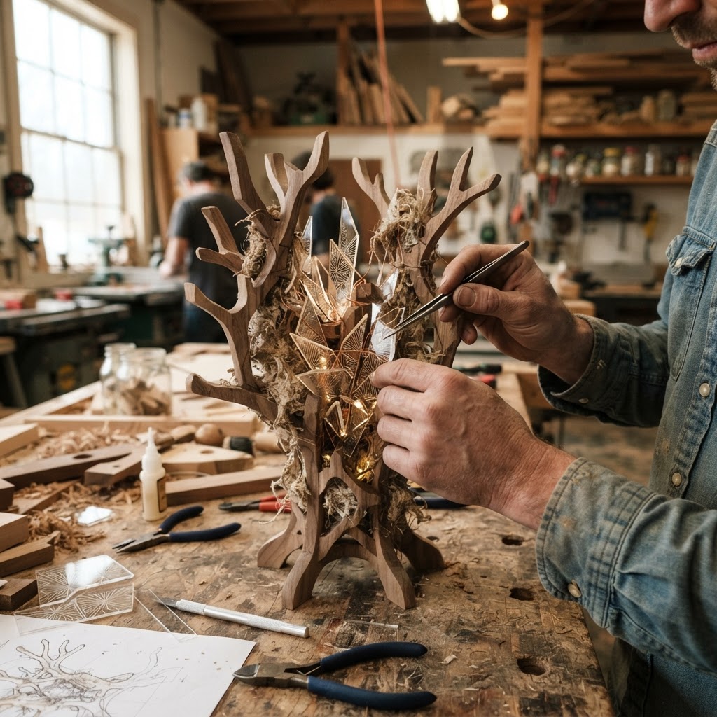 Bespoke Treetop Dendritic Mycelium-Infused Phyto-Luminescent Nightshade Lantern — step 3