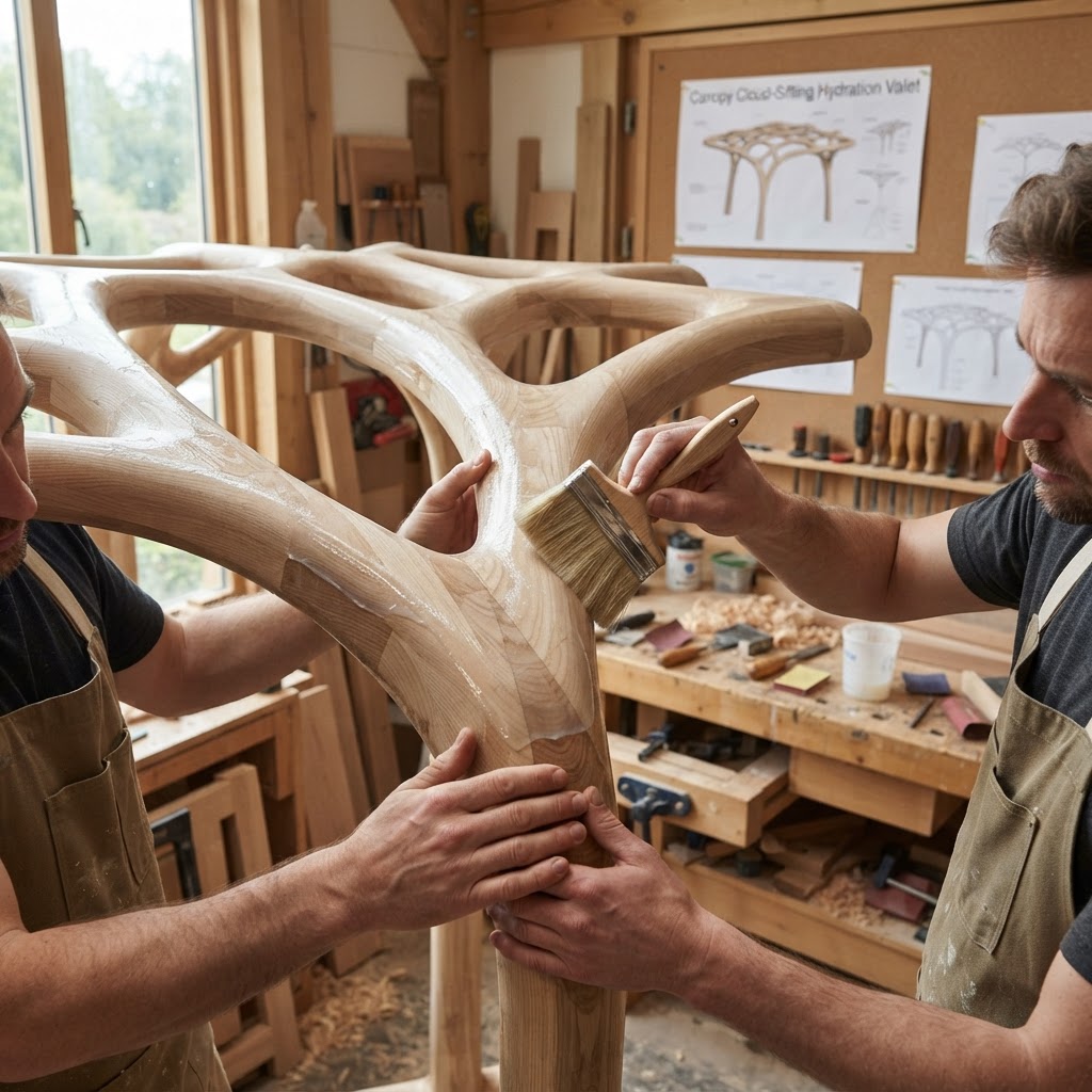Bespoke Treetop Dendritic Mycelium-Infused Phyto-Gaseous Sap-Pulse Canopy Cloud-Sifting Hydration Valet — step 3