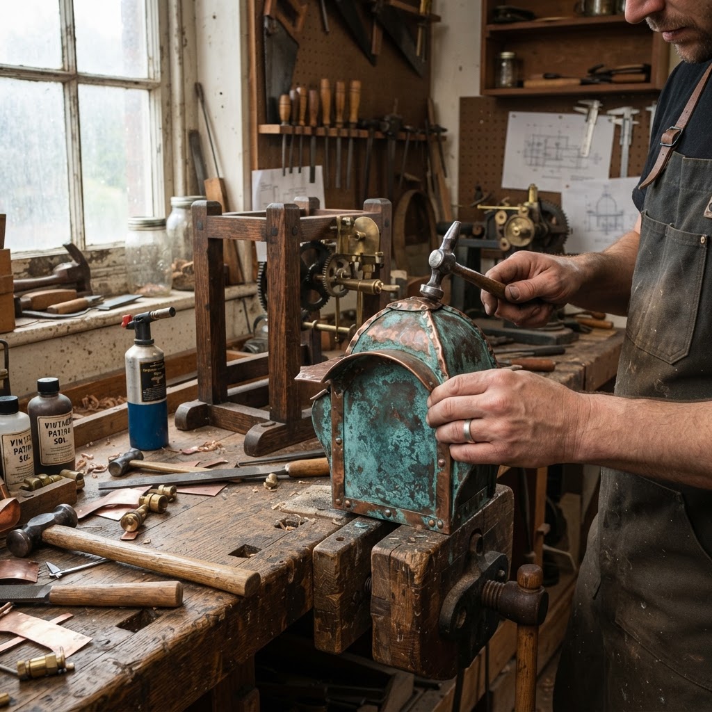 Vintage Patinated Copper Victorian Telegraphic Heliograph Seed Signaler — step 2