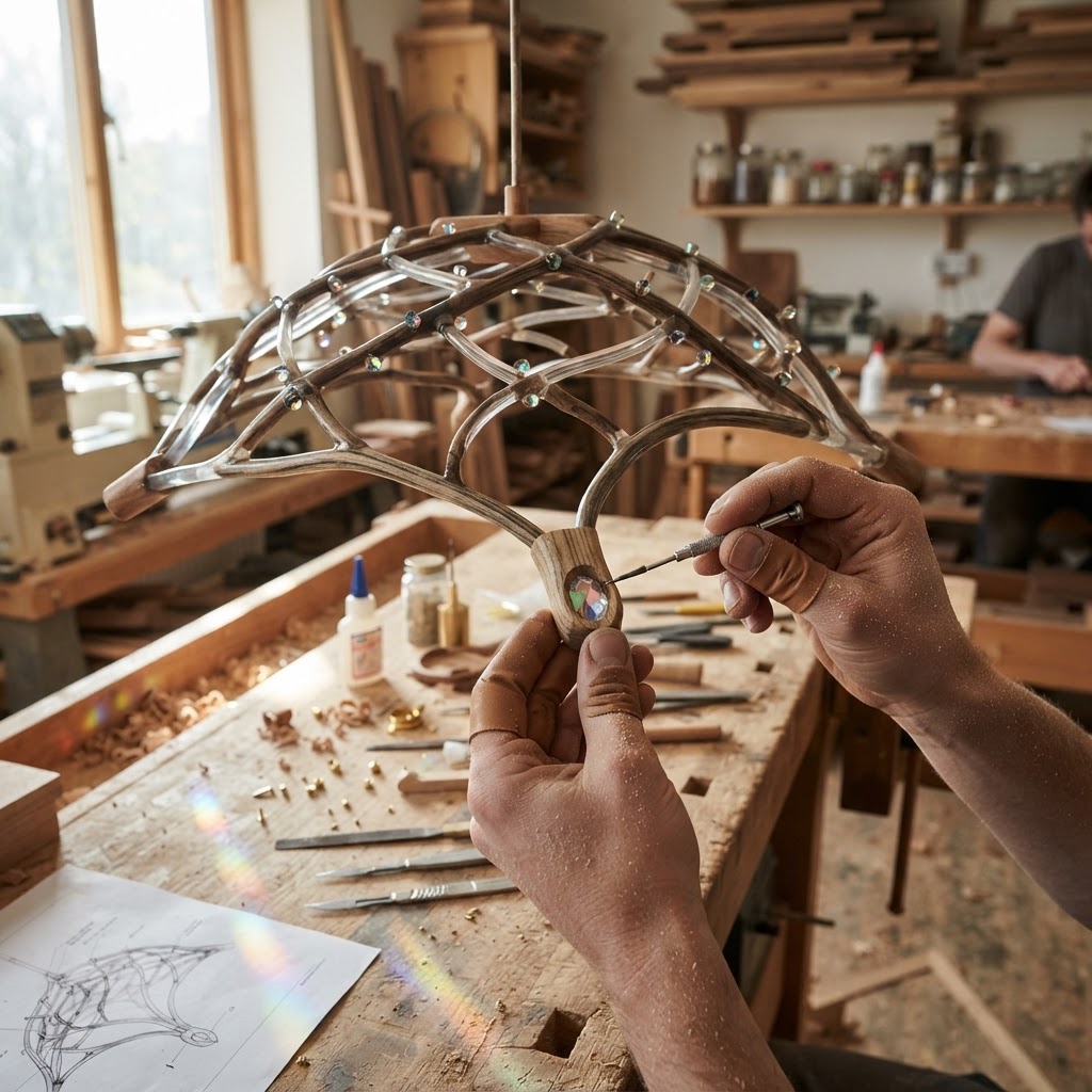 Bespoke Treetop Dendritic Mycelium-Infused Phyto-Refractive Sap-Flow Canopy Prism-Lantern — step 3
