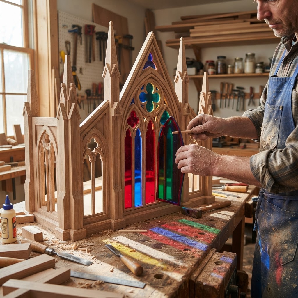 Stained Glass Gothic Cathedral Seed Basilica — step 2