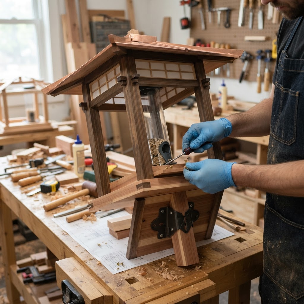 Floating Japanese Tea House Gazebo Feeder — step 4