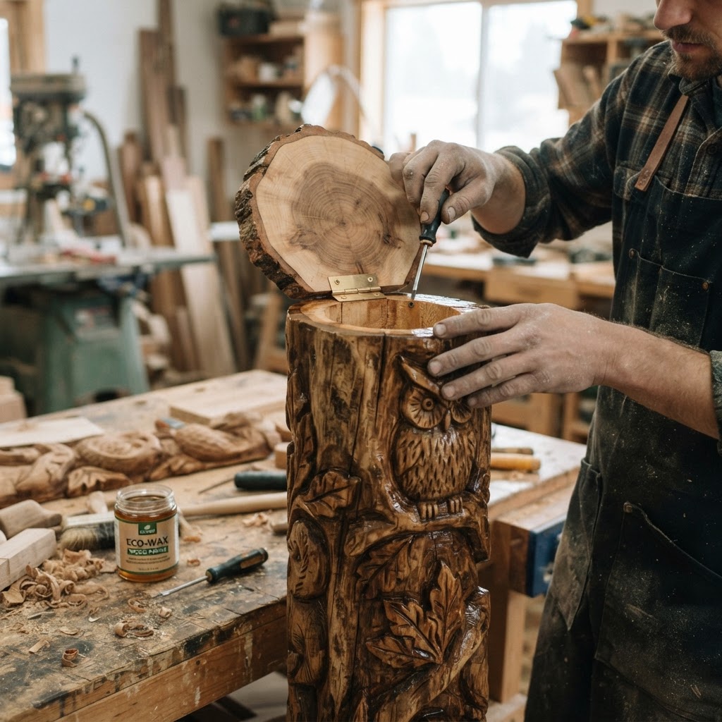 Enchanted Hollow Log Totem Pole Feeder — step 4
