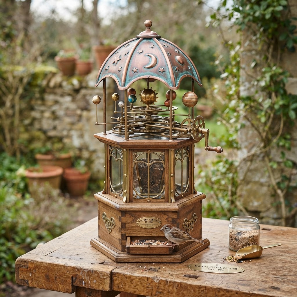 Vintage Patinated Copper Victorian Orrery Seed Planetarium