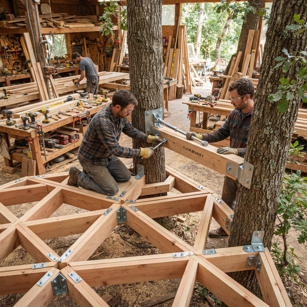 Geometric Polyhedron Canopy Kaleidoscope Shelter — step 3