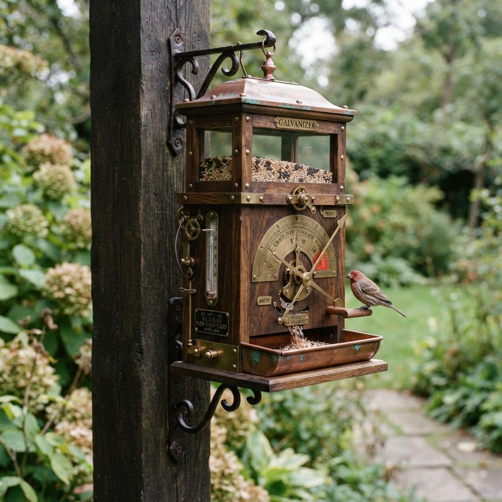 Vintage Patinated Copper Victorian Galvanometer Seed Galvanizer